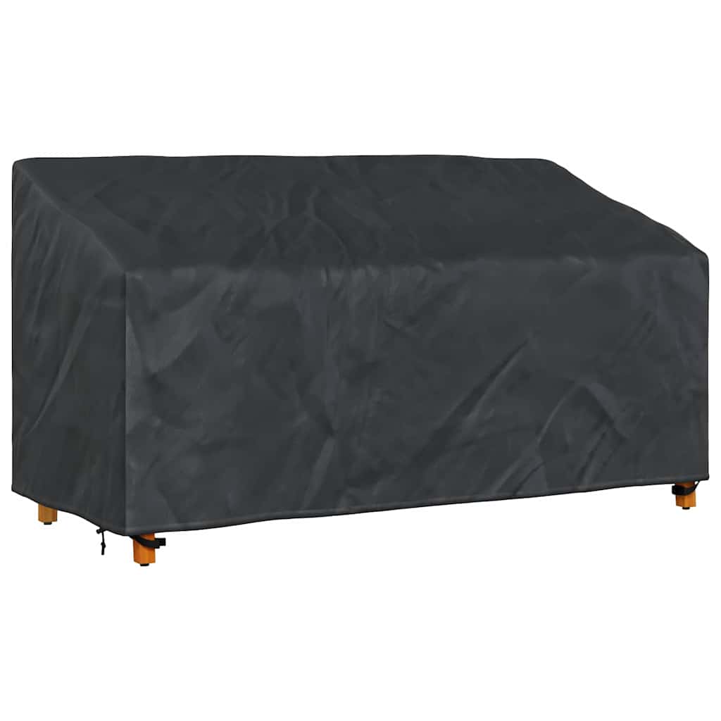 Garden Bench Cover Black 185 x 85 x 65 / 94 cm 600D fabric